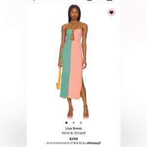 Solid and striped Lisa dress size small